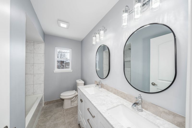 Double Vanity with Decorative Mirrors